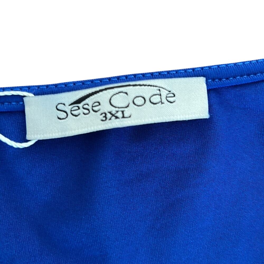 Sese Code Shades of Blue Print Knit Tunic Top Woman's Size 3XL Flowy NWT - Picture 6 of 10